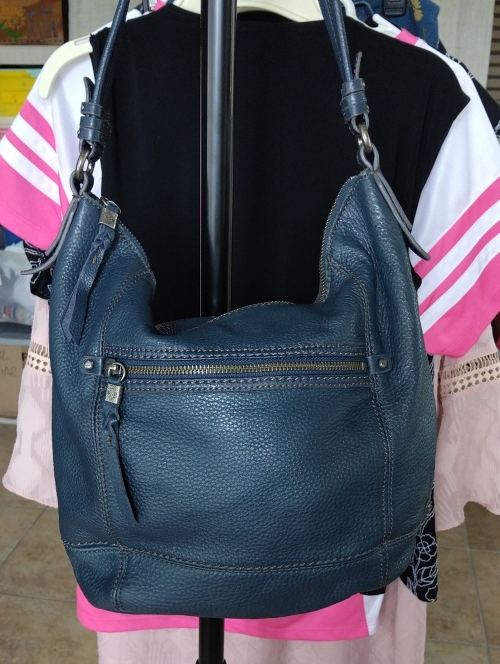 The SAK Blue Leather Handbag